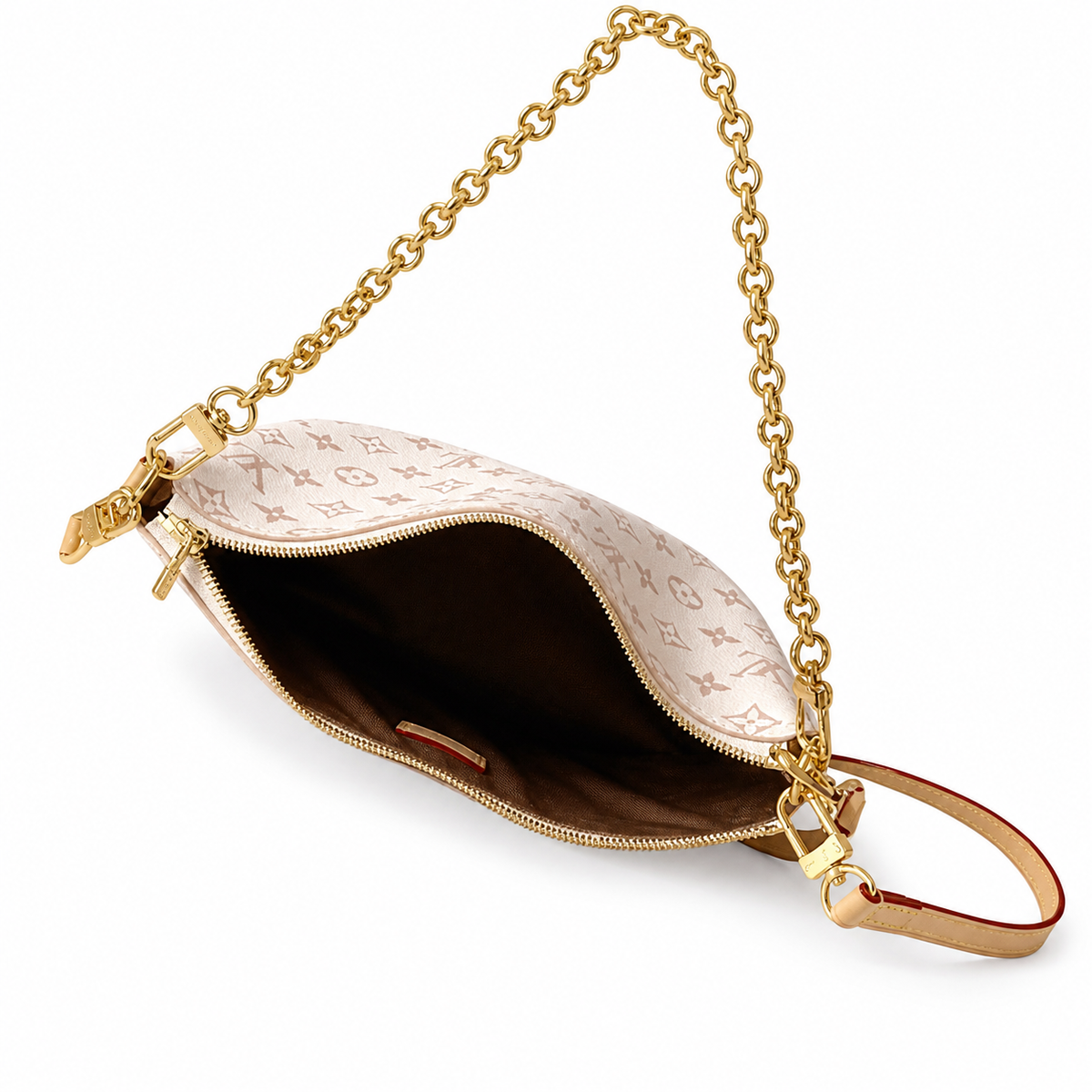 Louis Vuitton Slide White Monogram Canvas Zip Shoulder Bag