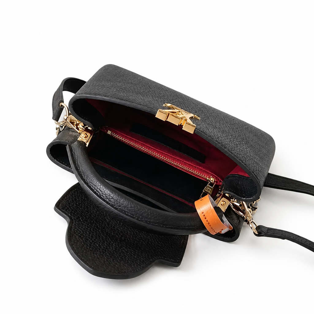 Louis Vuitton Capucines Mini Black Taurillon Leather Crossbody Bag