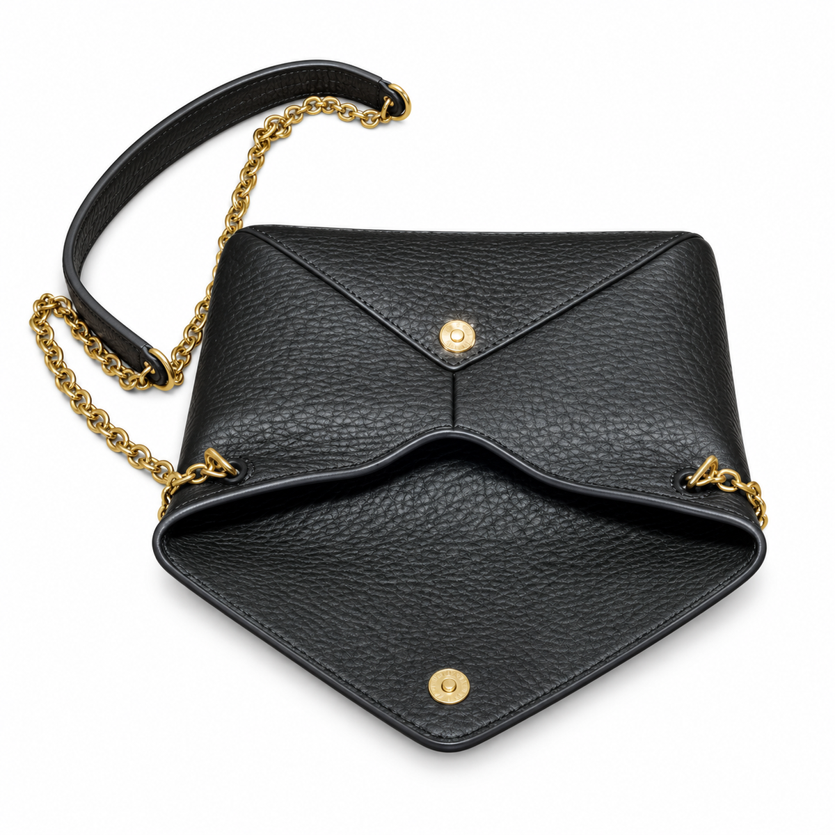 YSL Saint Laurent Gaby Envelope Bag in Black Grained Leather