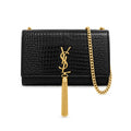 Saint Laurent YSL Kate Tassel Chain Bag – Black Croc