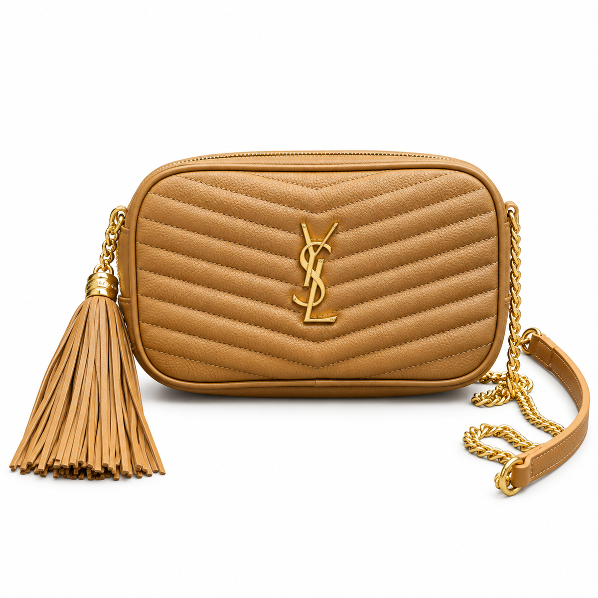 Saint Laurent YSL Lou Mini Camera Bag – Caramel Gold