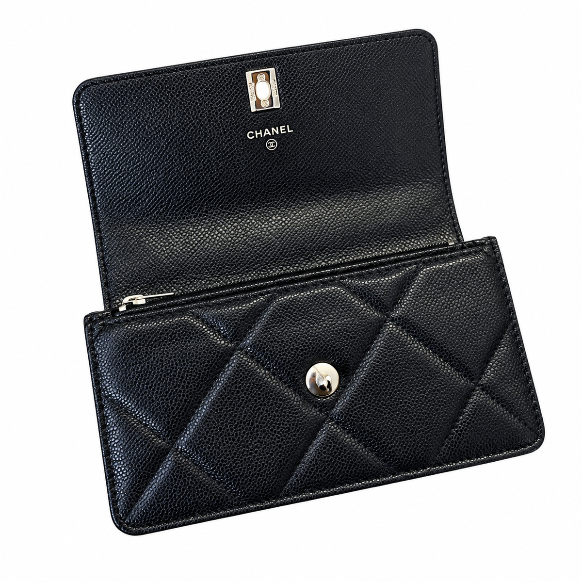 Chanel Trendy CC Quilted Caviar Top Handle WOC Black 19cm