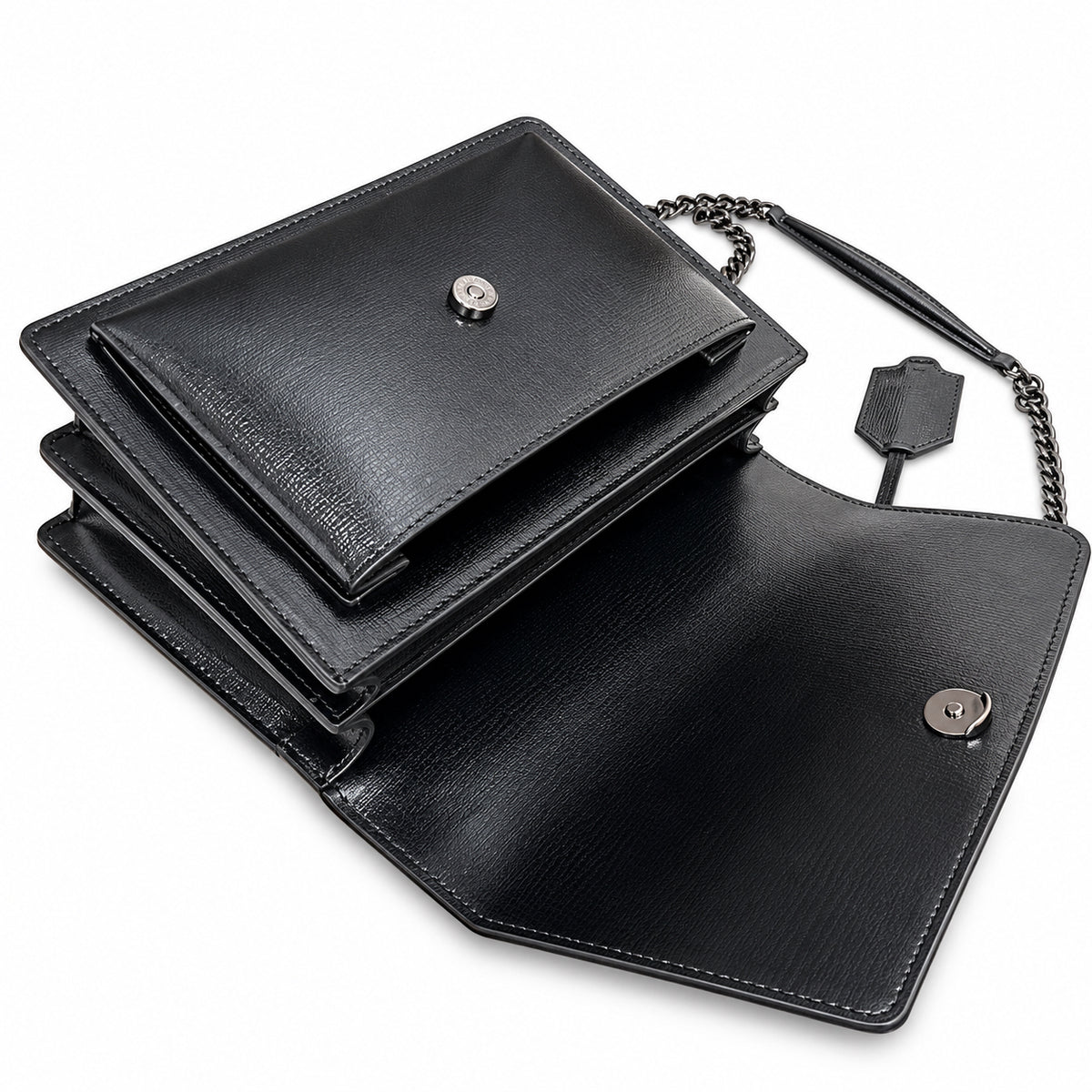 YSL Sunset Medium Bag All Black