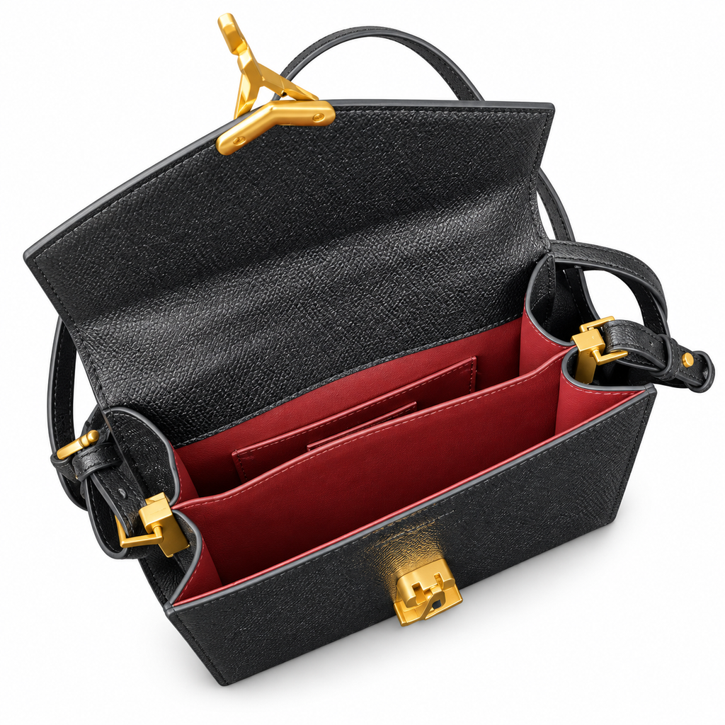 Saint Laurent Cassandra Mini – Black Grained Leather