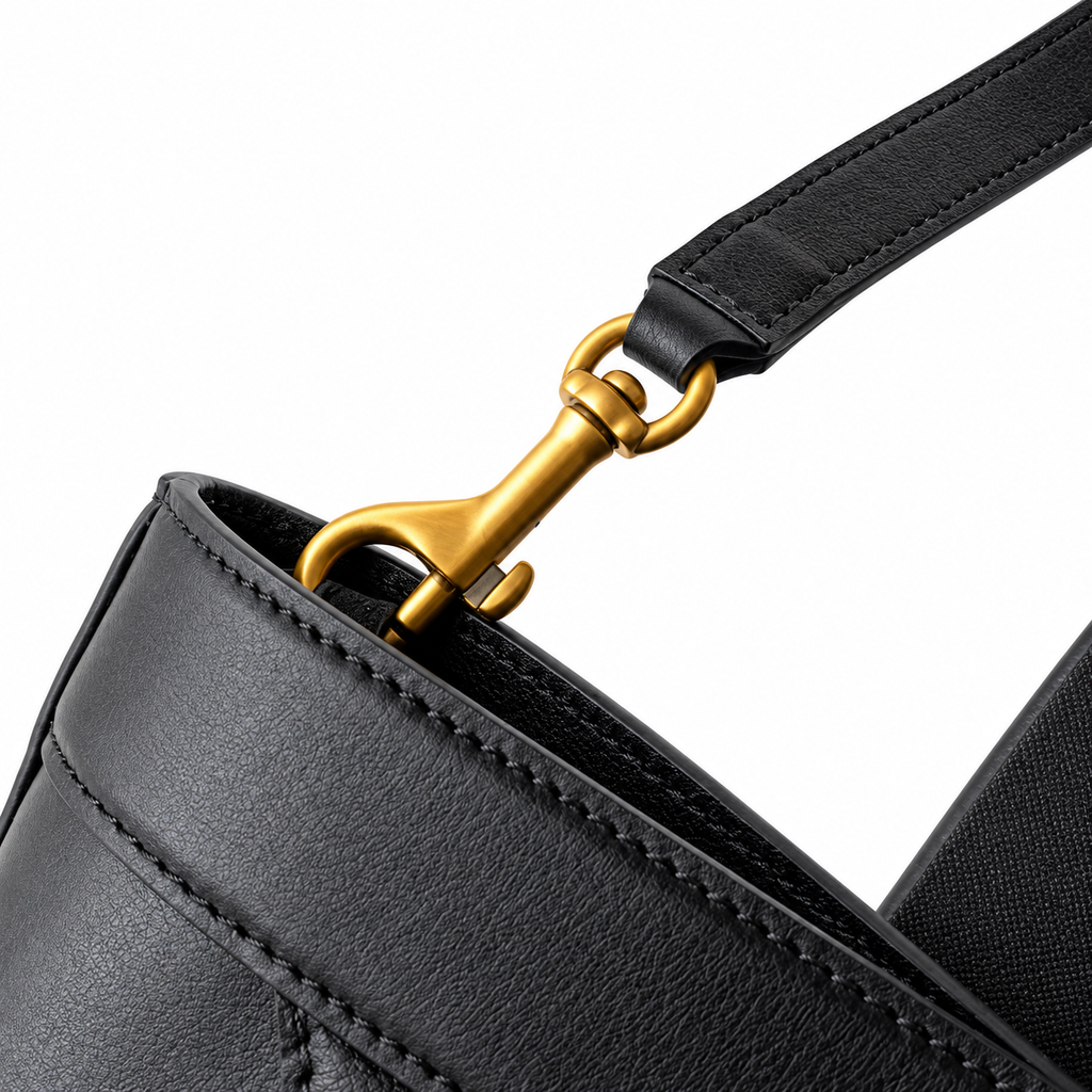 YSL Saint Laurent Cassandre Bucket Bag in Black Smooth Leather
