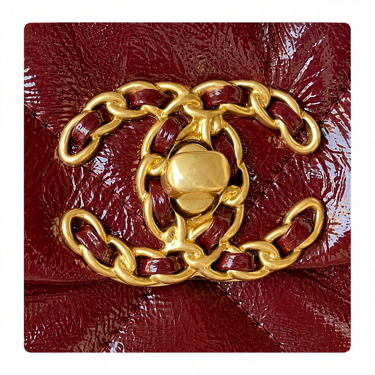 Chanel Classic Quilted Flap Bag | CC Turn-Lock Gold Hardware Leather Chain — 26cm