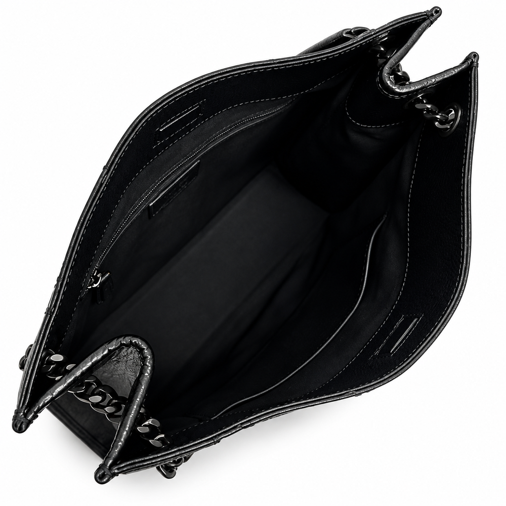 YSL Saint Laurent Niki Shopping Tote Black Crinkled