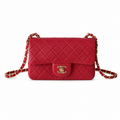 Chanel Red Lambskin Classic Double Flap Bag | Gold CC Turn-Lock & Tonal Red Chain