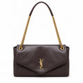 YSL Saint Laurent Envelope Large Chain Shoulder Bag Dark Brown