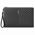 Saint Laurent YSL Cassandre Clutch – Black Silver