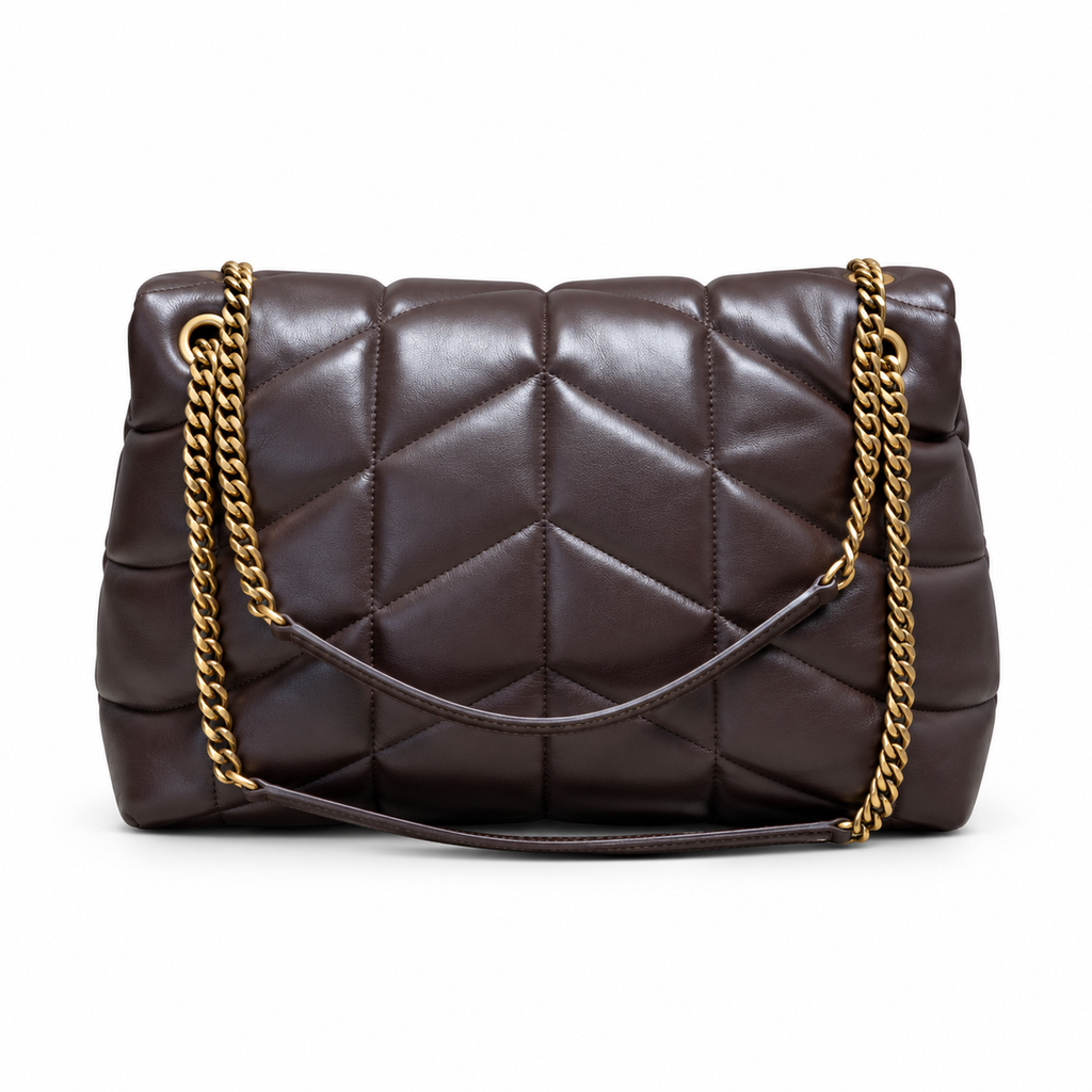 Saint Laurent Loulou Puffer Small Bag – Dark Brown