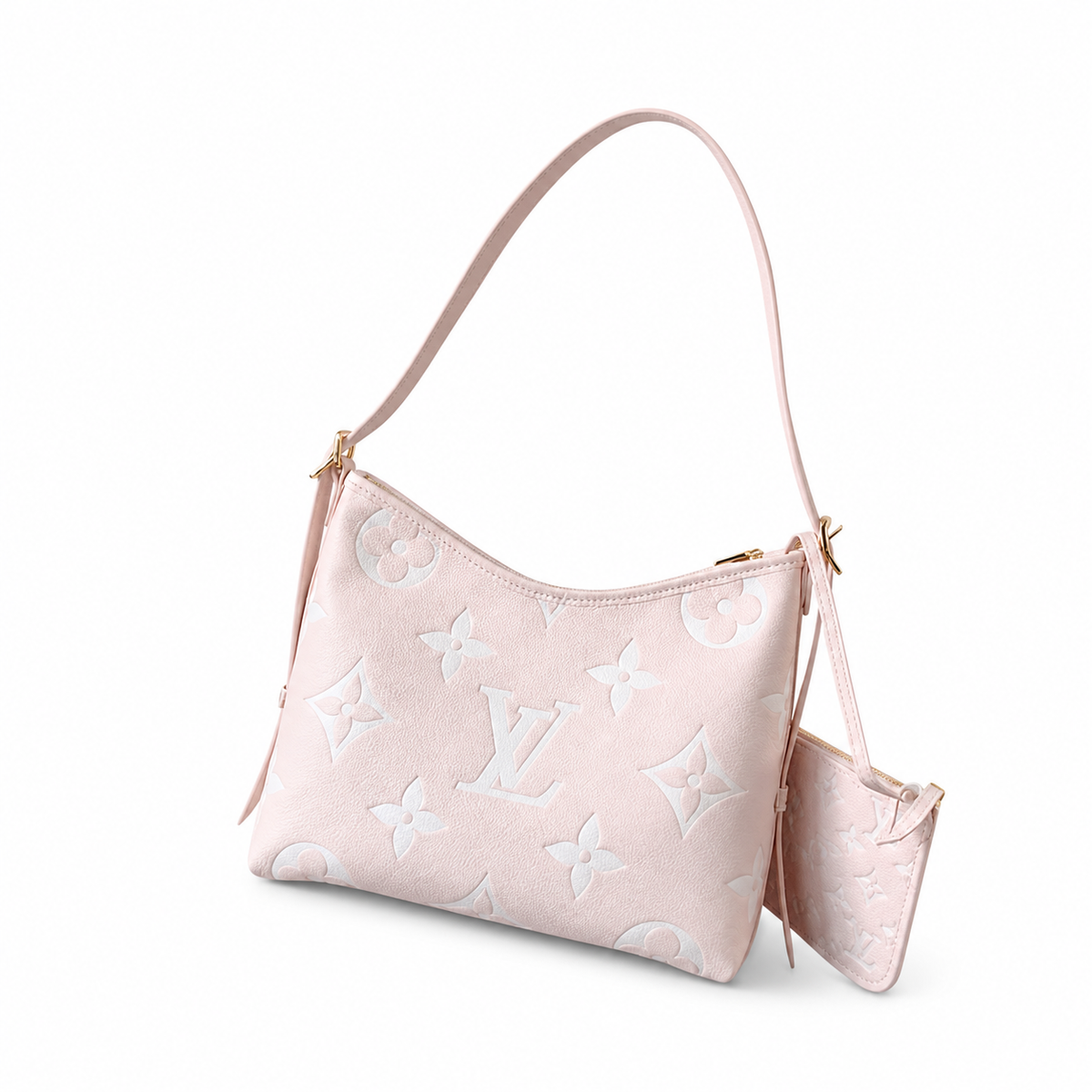 Louis Vuitton CarryAll PM Pink Empreinte Leather Shoulder Bag