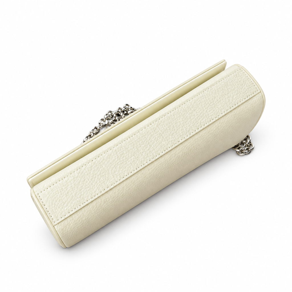 Saint Laurent YSL Kate Chain Bag – Cream Silver
