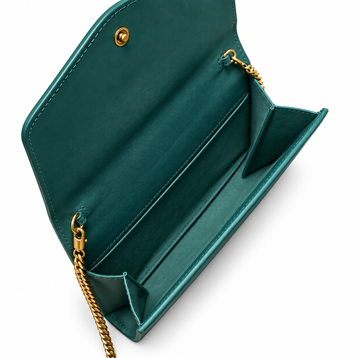 Saint Laurent Cassandra Chain Bag – Green Patent & Card Set