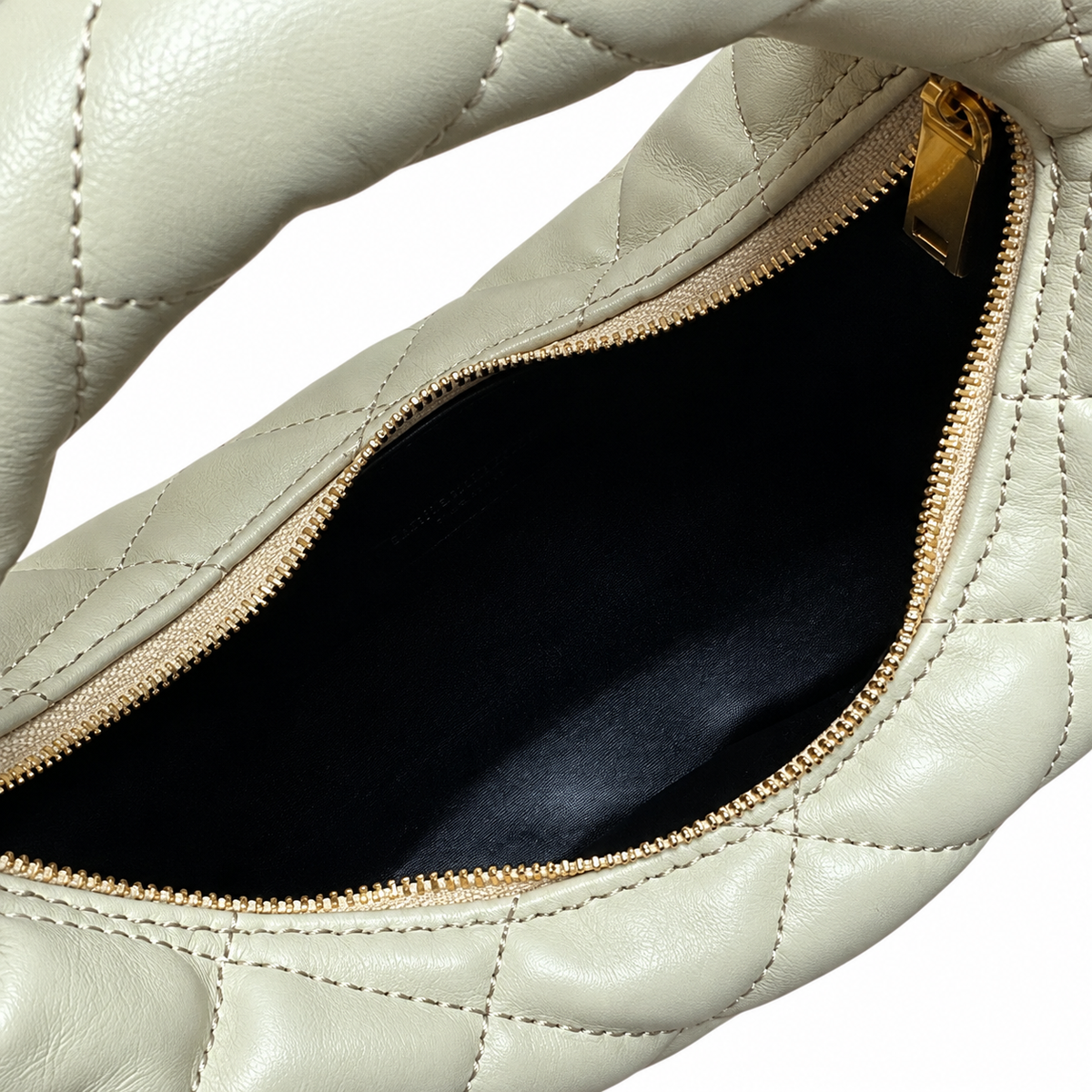 YSL Saint Laurent Quilted Leather Hobo Bag Ivory
