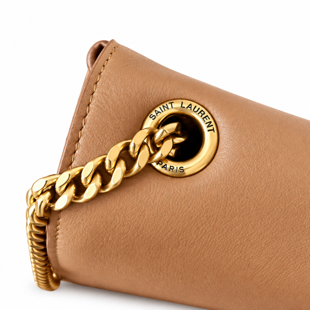 Saint Laurent YSL Kate Large Chain Bag – Cognac Suede
