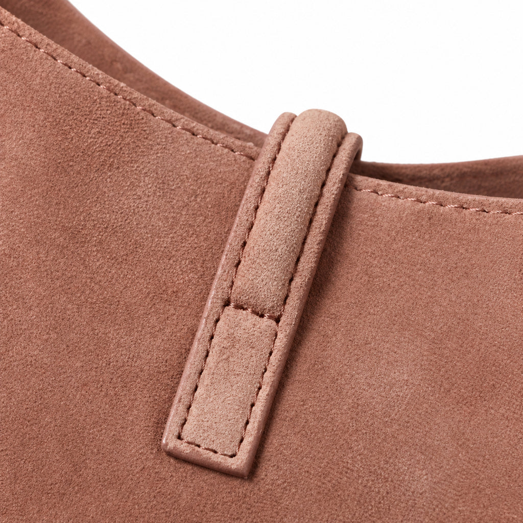 Saint Laurent YSL Le 5 à 7 Hobo – Rose Suede Gold