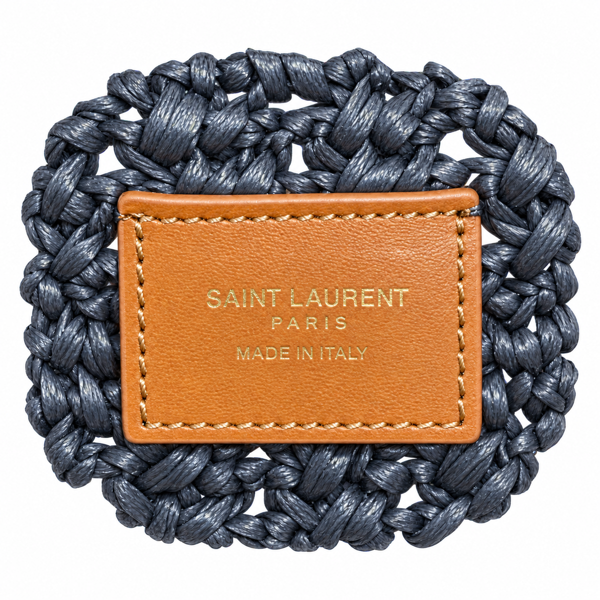 Woven Straw Tote Bag – Navy Blue