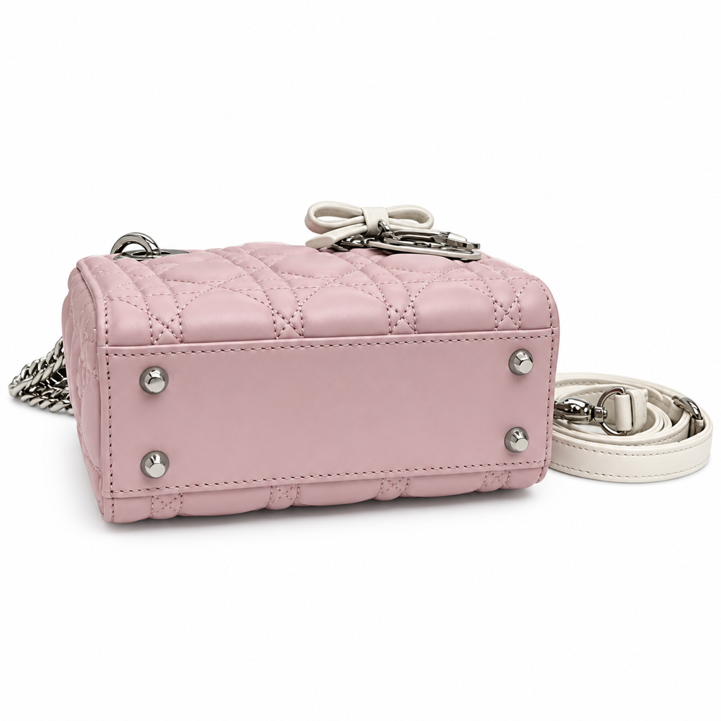Dior Cannage Quilted Top Handle Crossbody Bag 17cm
