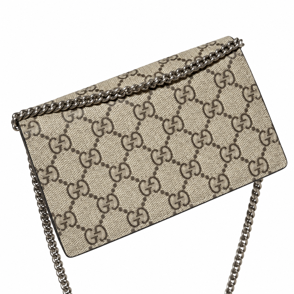 Gucci Dionysus Mini Bag in GG Supreme Canvas with Brown Suede