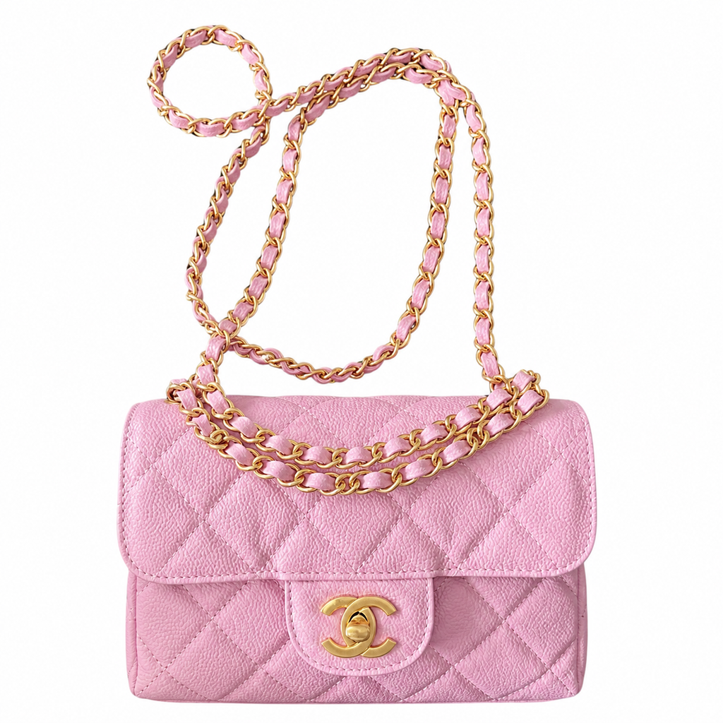 Chanel Diamond-Quilted Vintage Chain Crossbody Bag