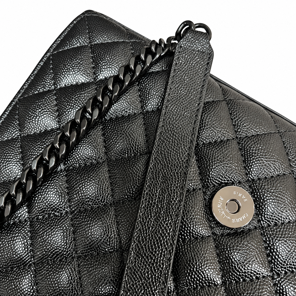 Saint Laurent YSL College Medium – Black on Black