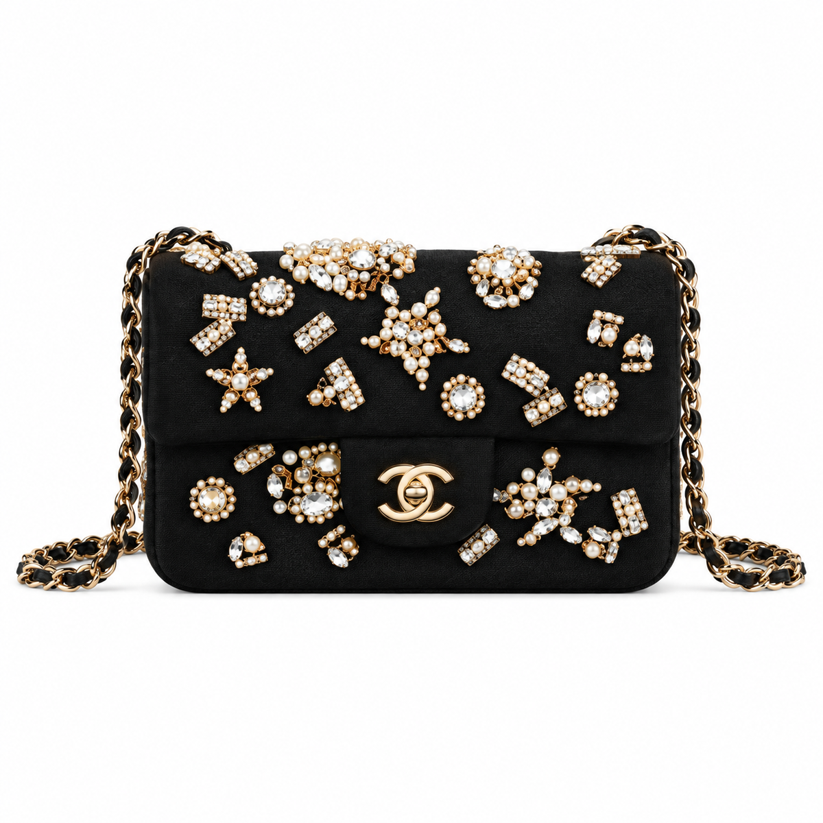 Chanel Quilted Baguette Crossbody Bag 20cm
