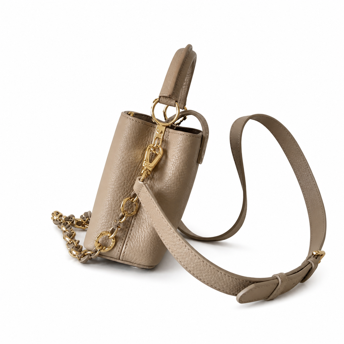 Louis Vuitton Capucines Mini – Taupe Taurillon Chain Bag