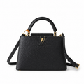 Louis Vuitton Capucines BB Black Ostrich Leather with Gold LV Clasp