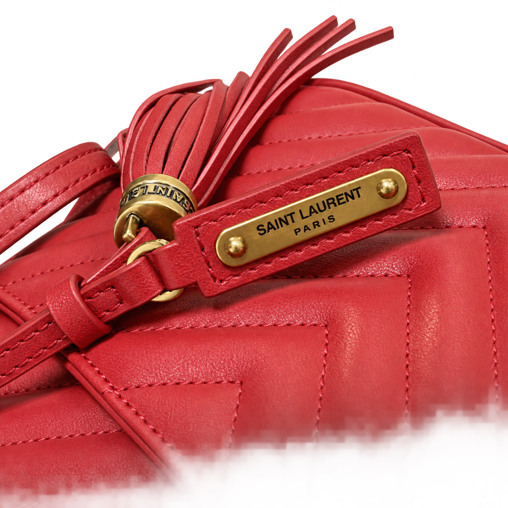 Saint Laurent YSL Lou Large Camera Bag – Red Gold