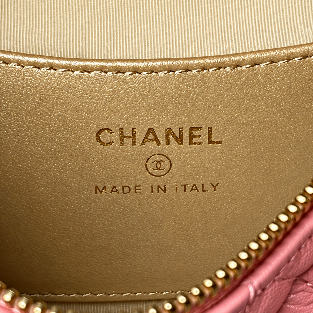 Chanel Rose Quilted Crescent Top-Handle Bag