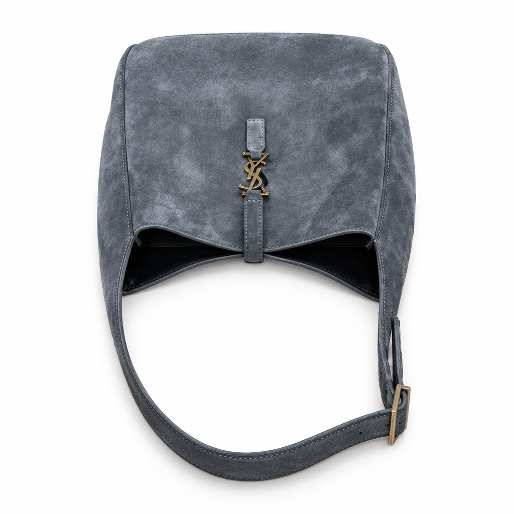 Saint Laurent YSL Le 5 à 7 Hobo – Slate Suede Gold