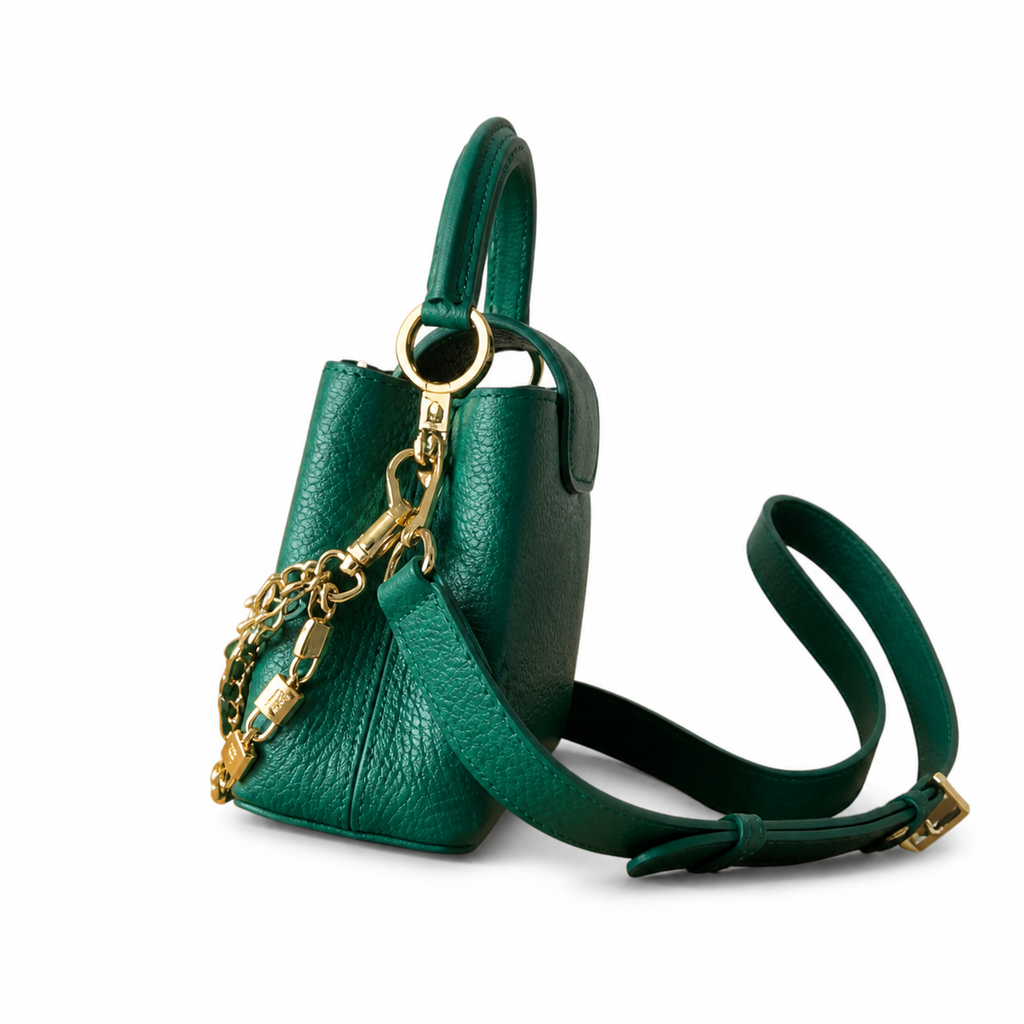 Louis Vuitton Capucines Mini – Emerald Taurillon Triple Chain