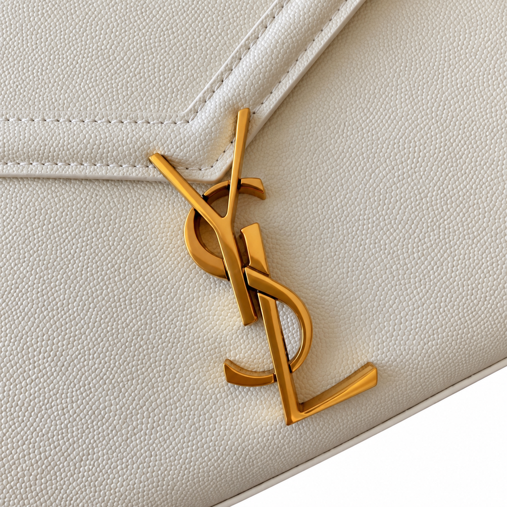Saint Laurent YSL Cassandre Top Handle Bag – Cream