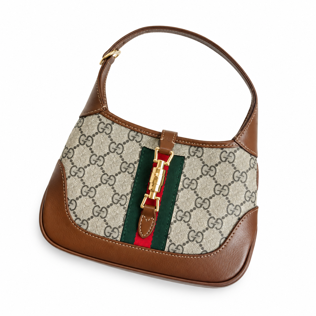 Gucci Jackie 1961 Mini Hobo in GG Supreme Canvas with Web Stripe