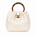 Chanel Classic Quilted Top Handle Handbag | CC Turn-Lock Chain Strap — 24cm
