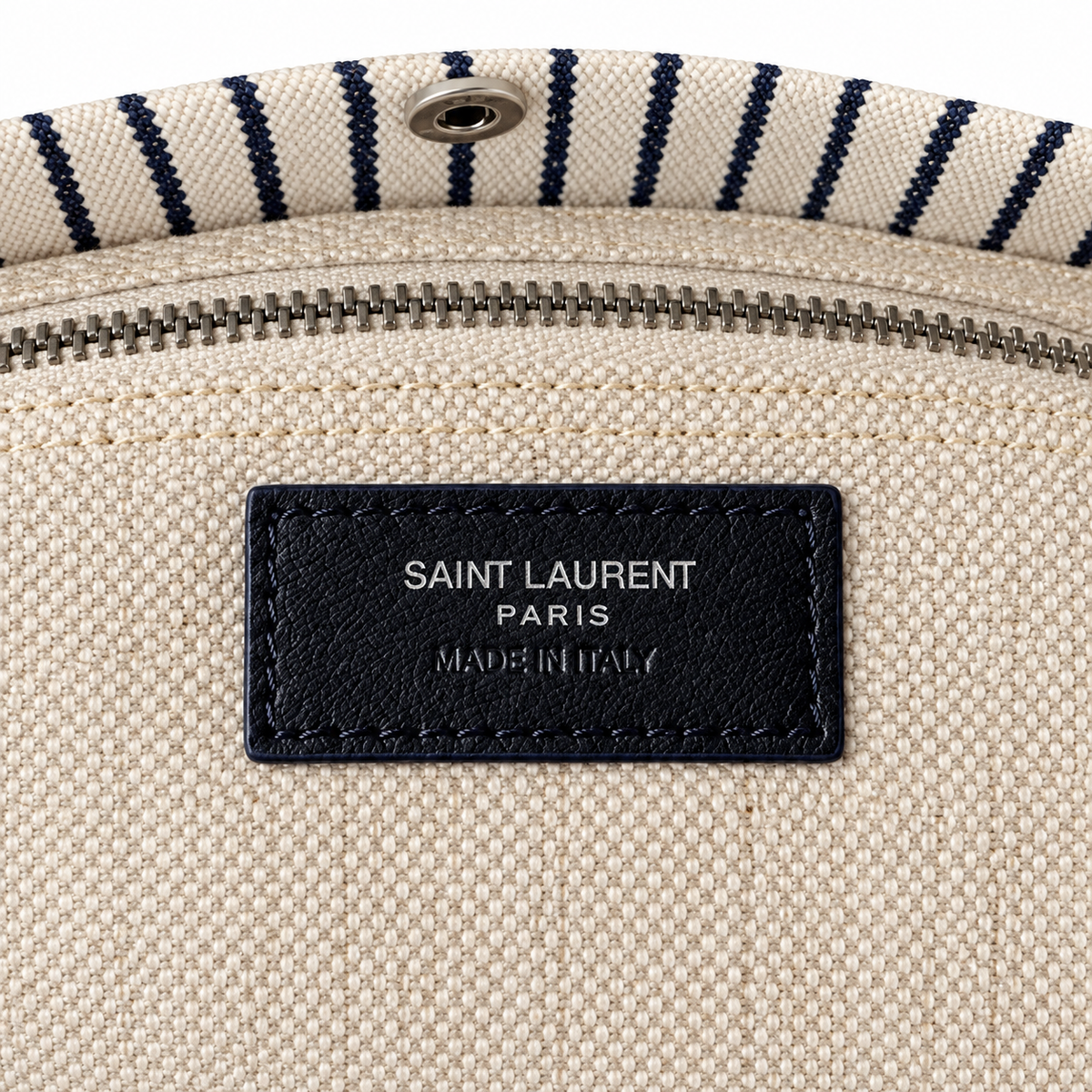 Saint Laurent Rive Gauche Tote – Cream Stripe Black