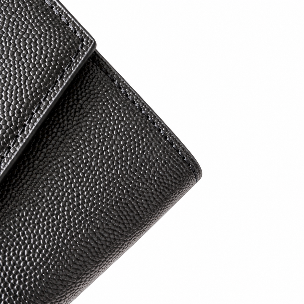 Saint Laurent Uptown Chain Wallet – Black Grained Gold