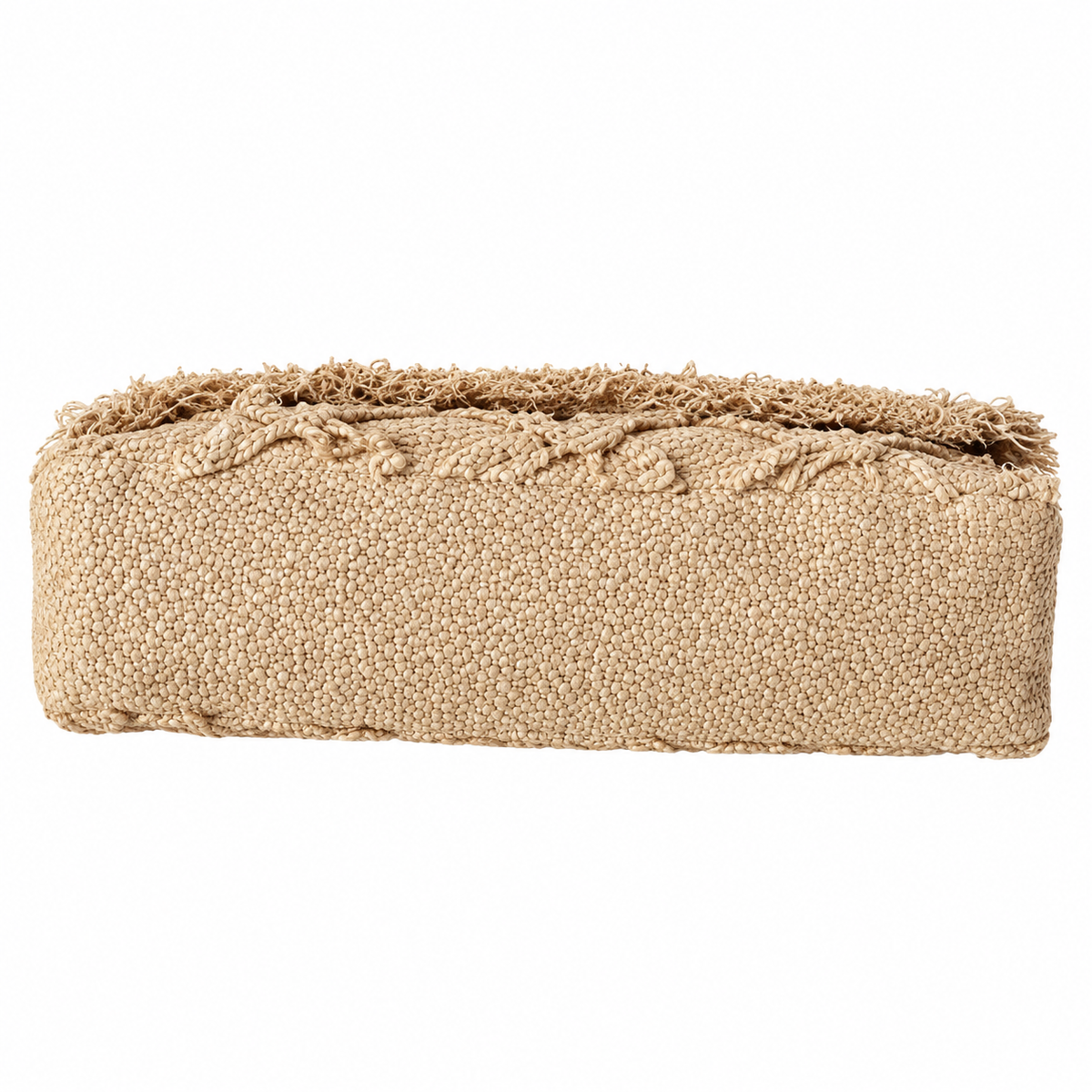Chanel Large Quilted Raffia Fringe Flap Bag Natural Beige 38cm