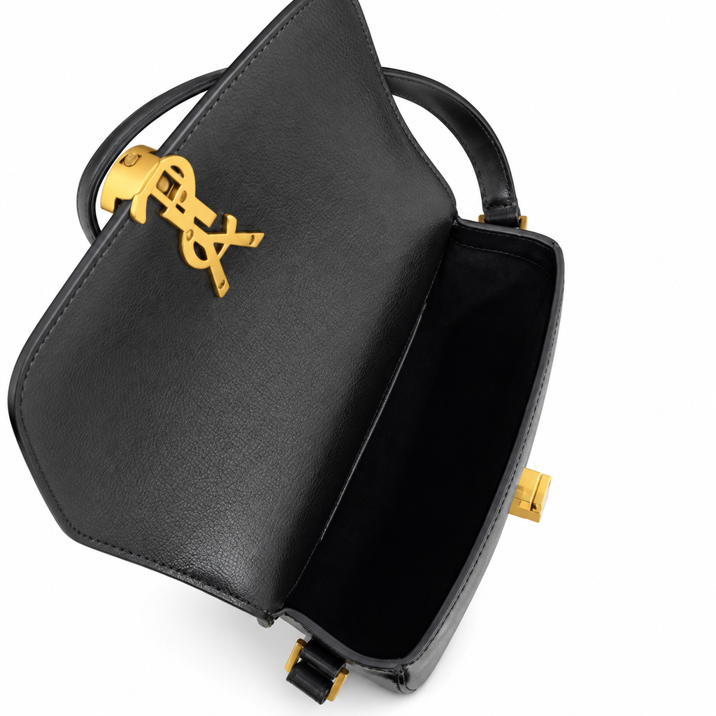 Saint Laurent YSL Solferino Shoulder Bag – Black Leather