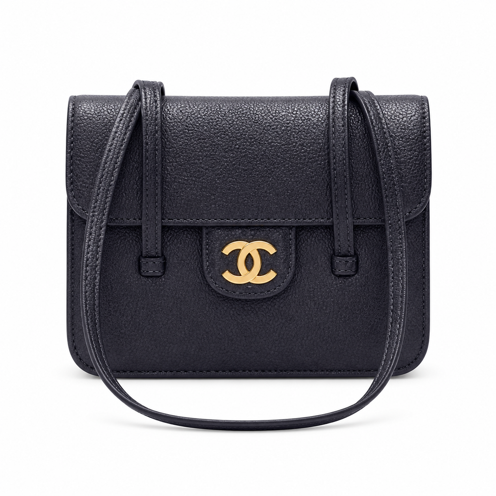 Chanel Quilted CC Mini Vertical Flap Bag | Gold Chain — 17cm