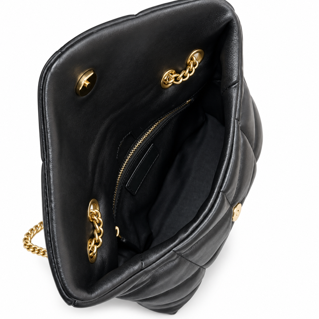 Saint Laurent YSL Loulou Puffer Bag – Black Gold