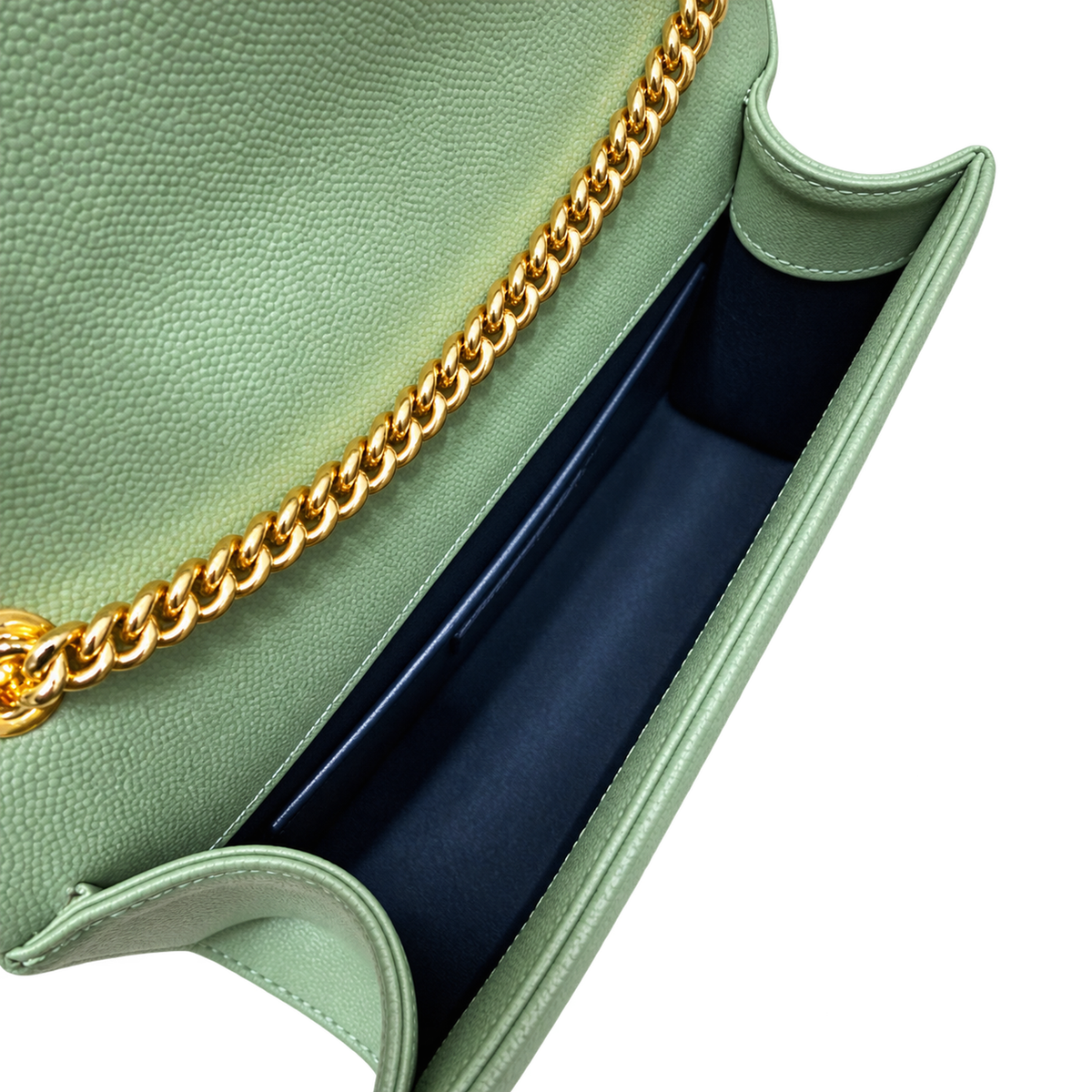 Saint Laurent YSL Envelope Bag – Sage Green Gold