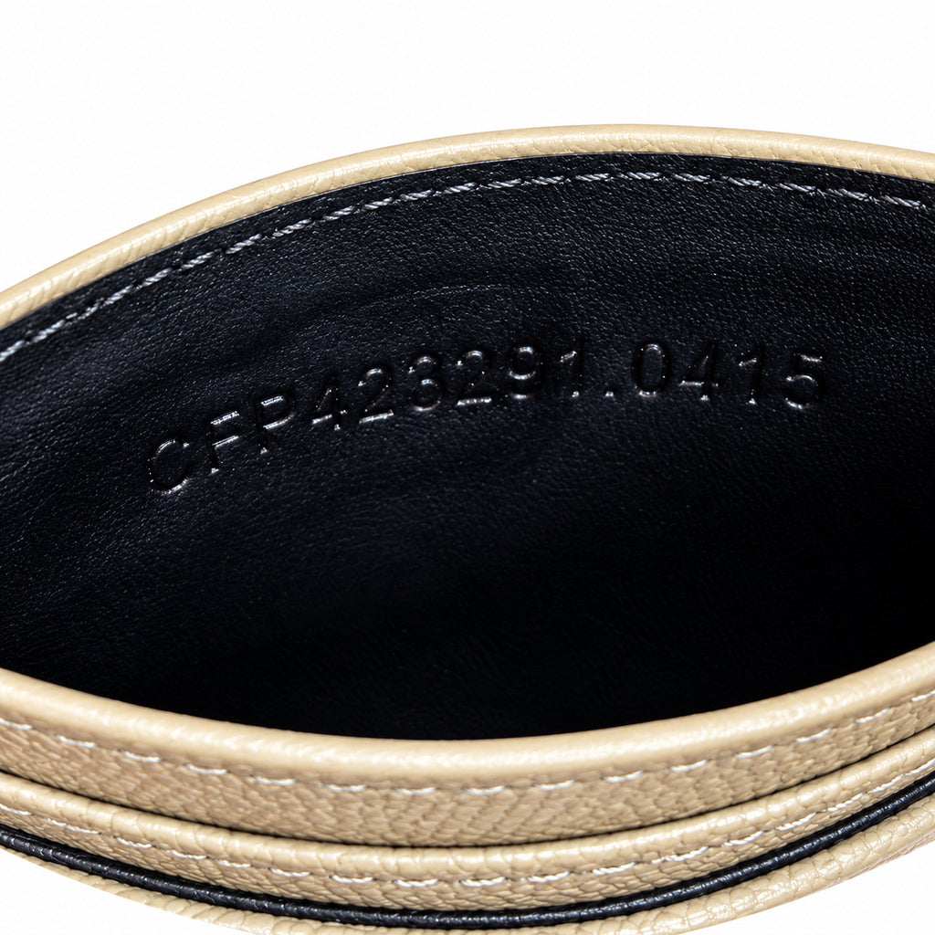 YSL Cassandre Card Holder – Cream Chevron