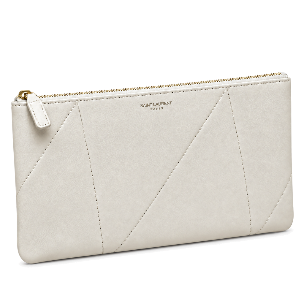 YSL Saint Laurent Jamie Tote Ivory Quilted Leather Set