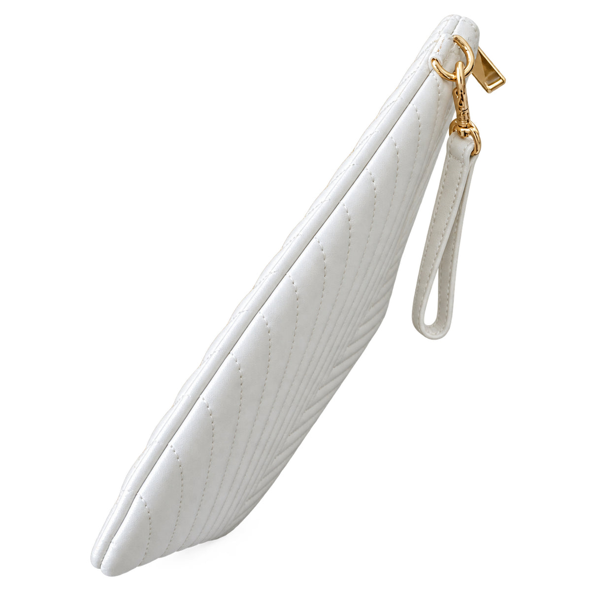 Saint Laurent YSL Monogram Clutch – White Gold