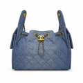 Chanel Classic Quilted Handbag | CC Turn-Lock Rigid Top Handle Chain Strap — 30x26cm