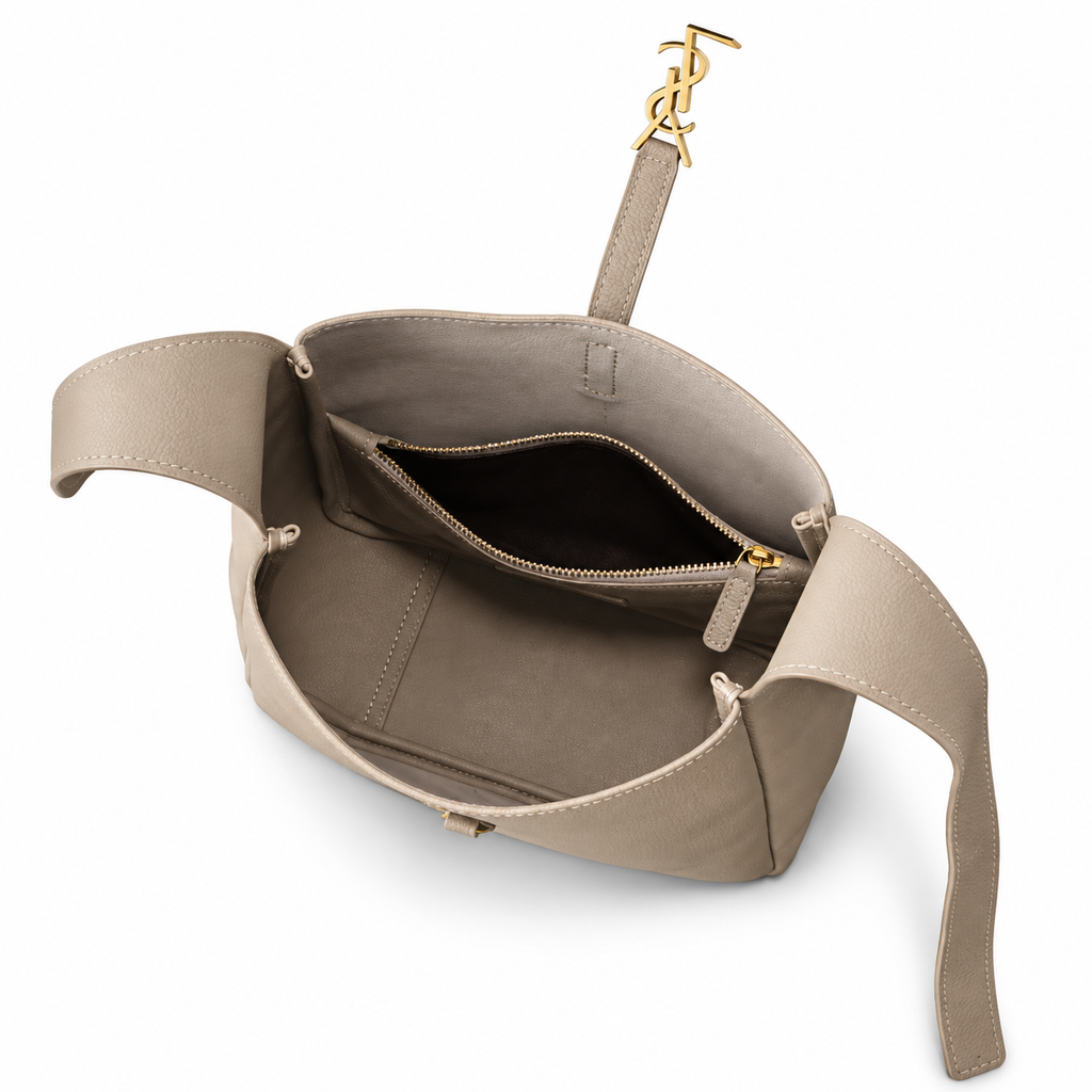 Saint Laurent YSL Le 5 à 7 Hobo – Taupe Gold