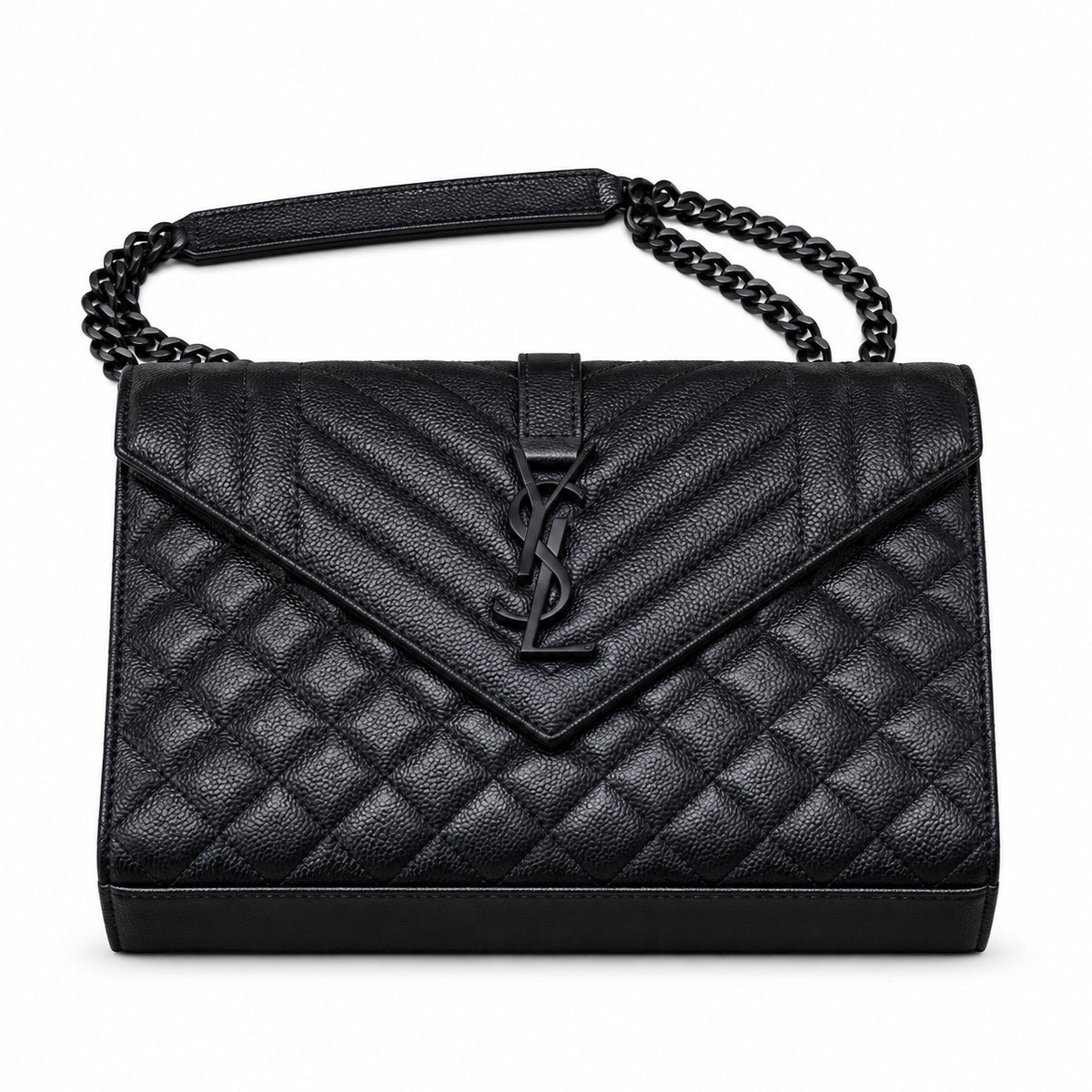 Saint Laurent YSL Envelope Medium – Black on Black