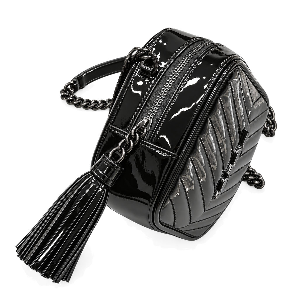 Saint Laurent YSL Lou Camera Bag – All Black Patent
